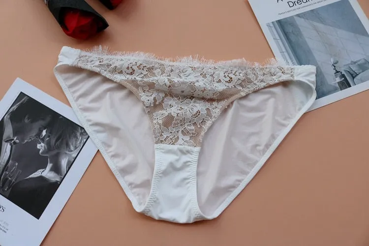 2 Piece Underwear Embroidery Bra Eyelash lace Bralette Brassiere Push Up Bras and Panties Lingerie Set