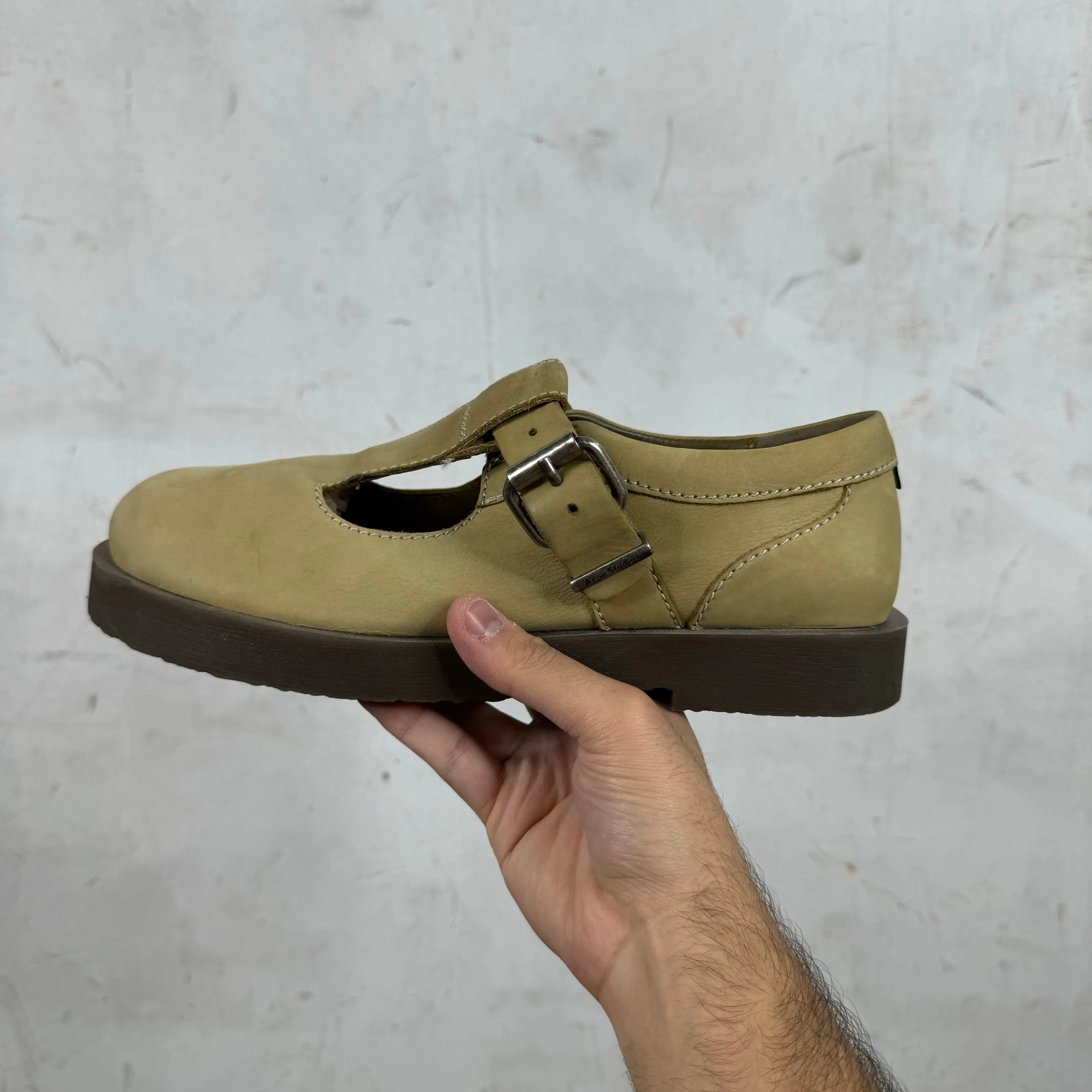Acne Studio Leather Strapped Flats