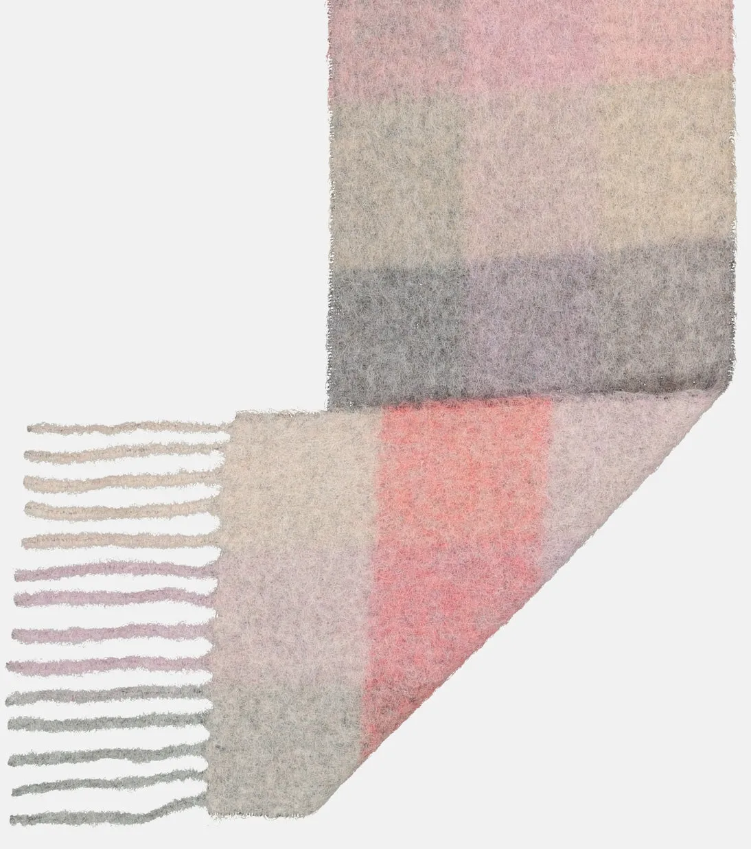 Acne Studios Alpaca Wool Blend Check Scarf, Pink