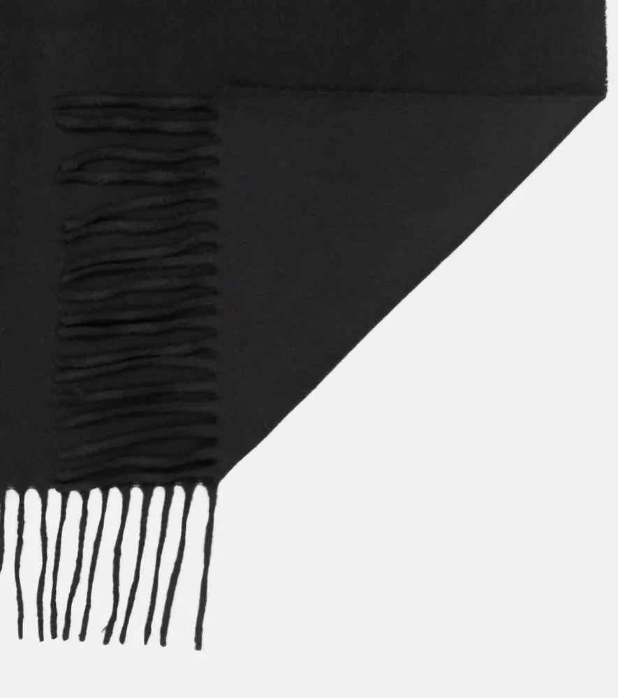 Acne Studios cashmere fringed scarf, black
