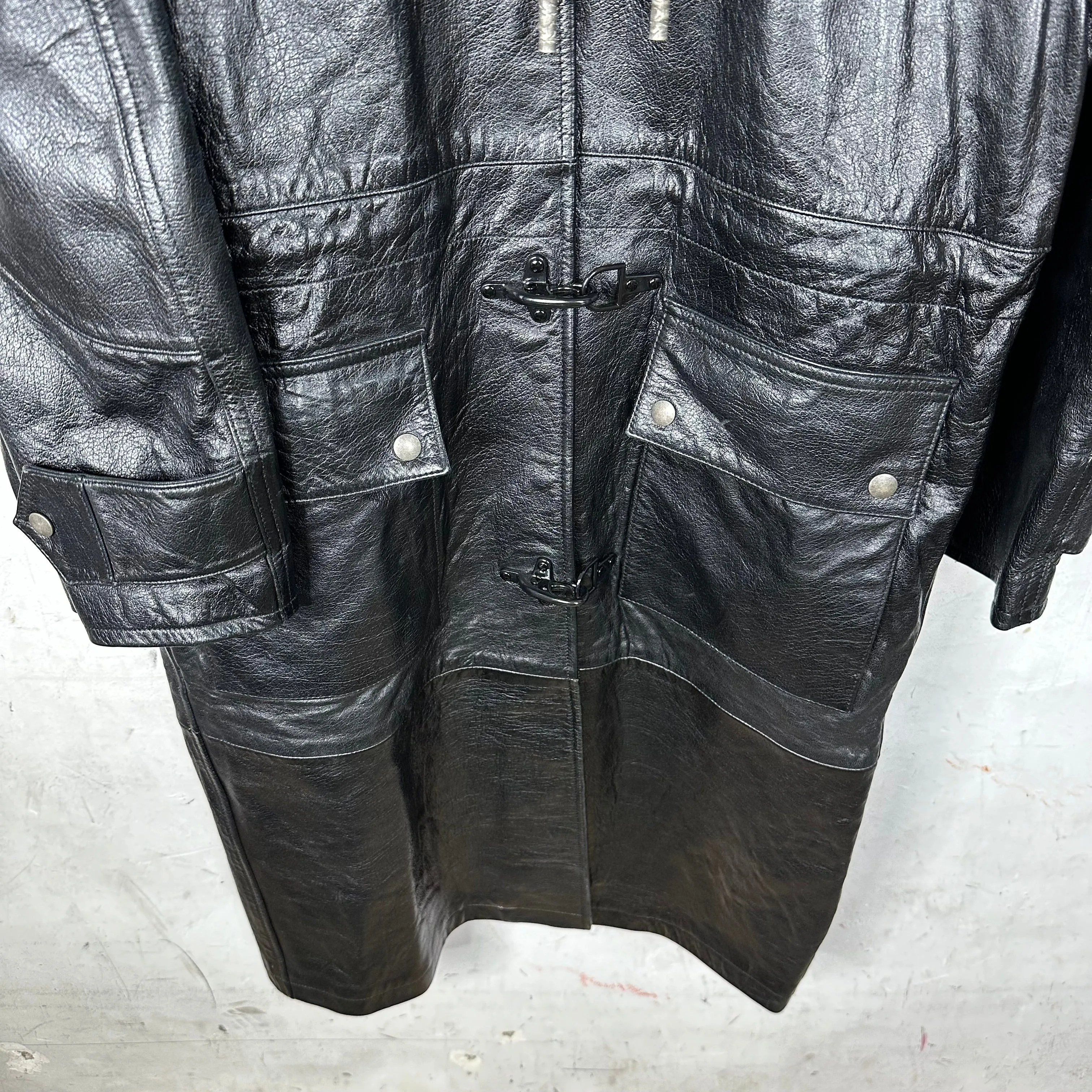 Acne Studios Leather Fireman Trench Jacket