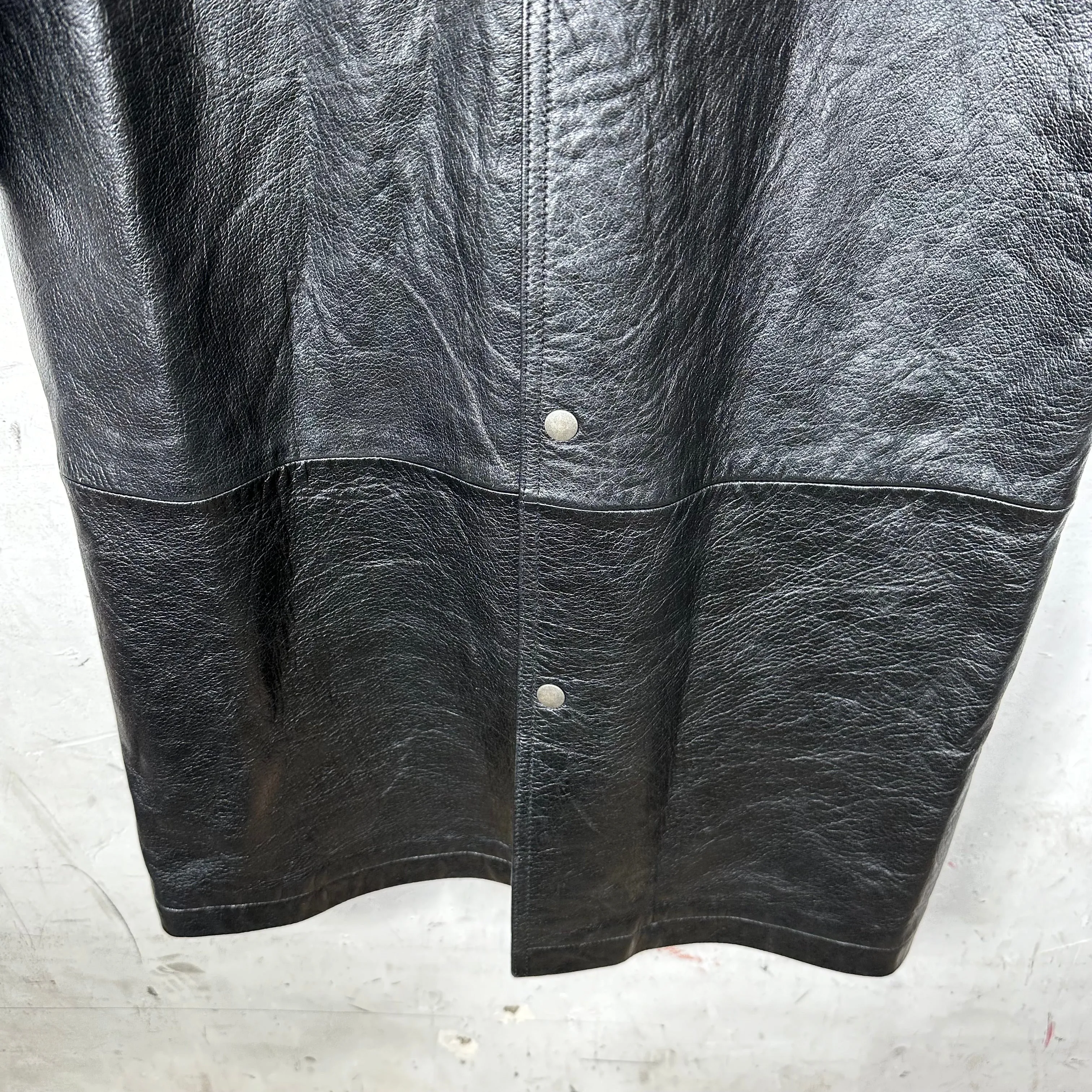 Acne Studios Leather Fireman Trench Jacket