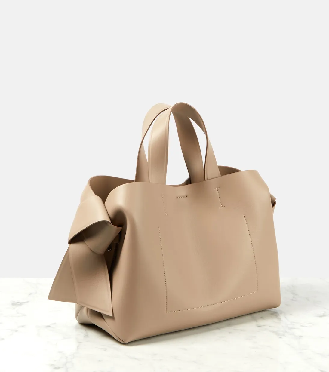 Acne Studios Medium Musubi Leather Tote, Beige