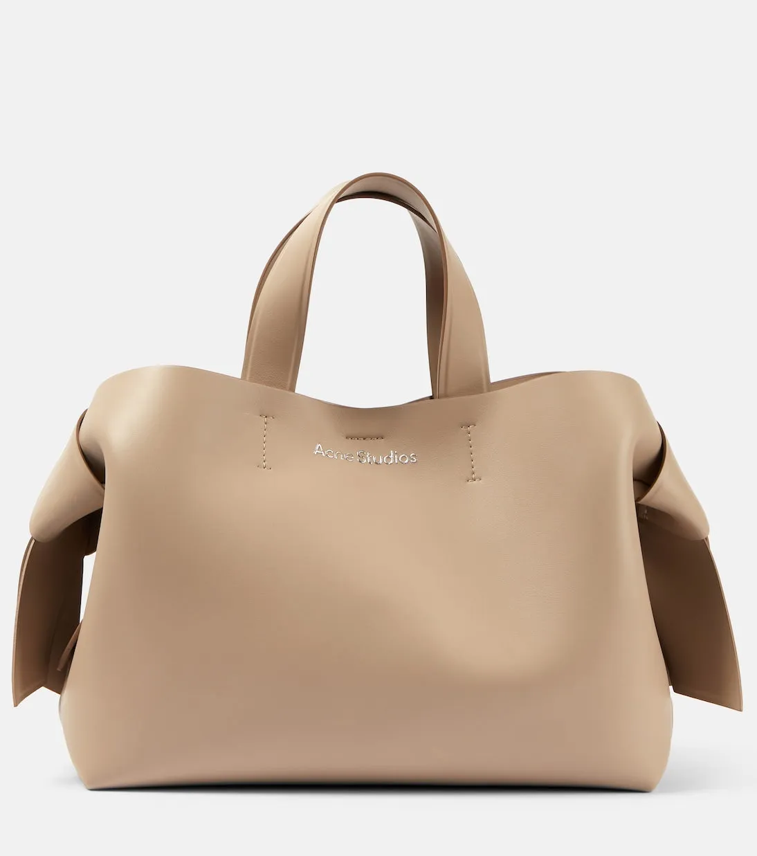 Acne Studios Medium Musubi Leather Tote, Beige