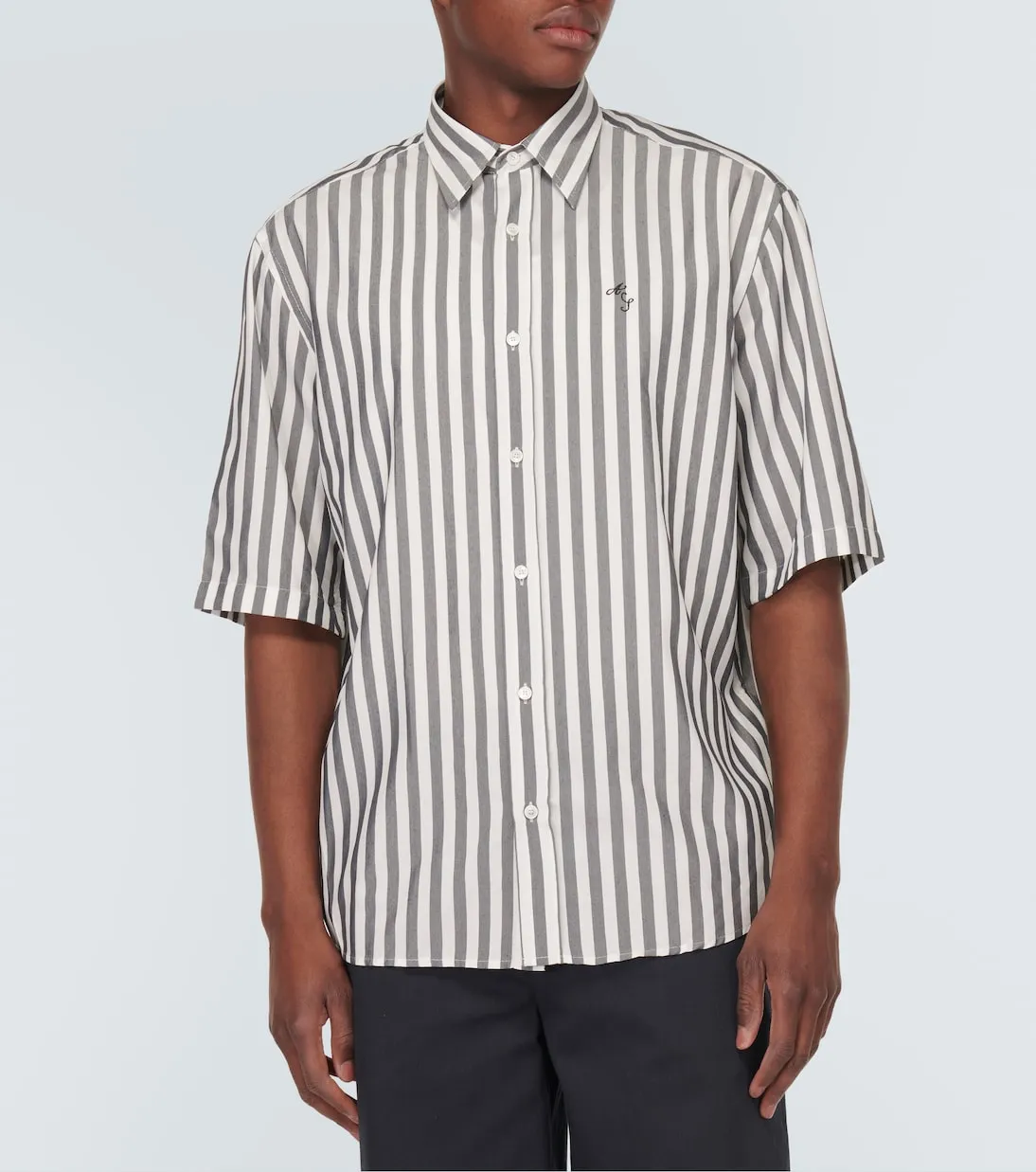 Acne Studios Oversized Striped Shirt, Black