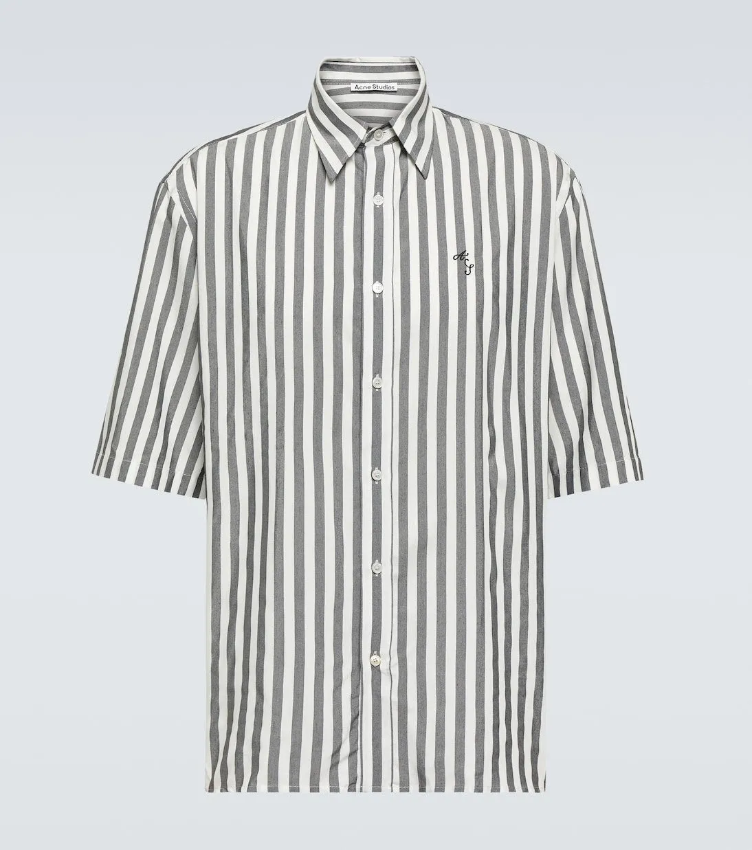 Acne Studios Oversized Striped Shirt, Black