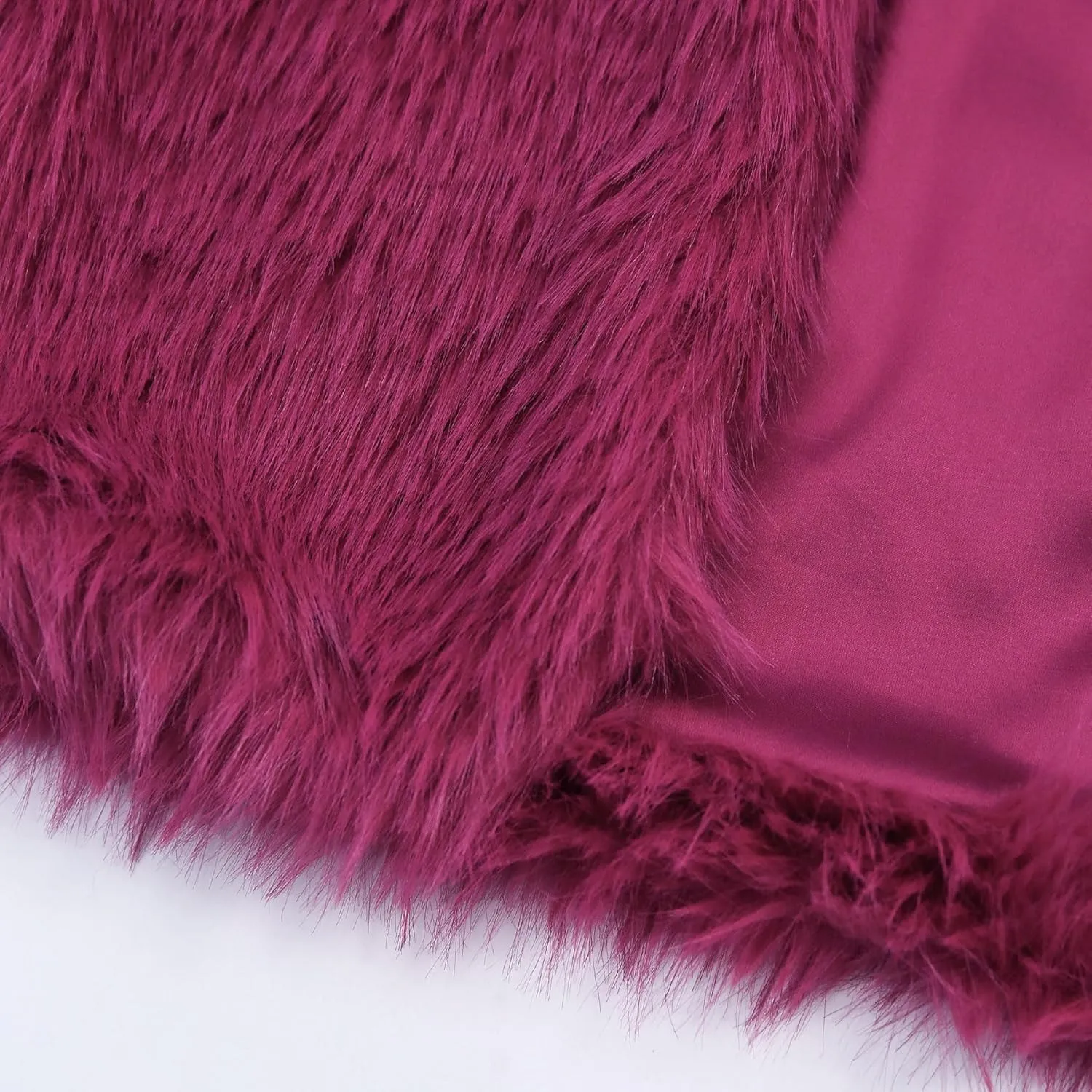 Amazhiyu Women's Faux Fur Cropped Coat Long Sleeve Open Front Winter Jacket