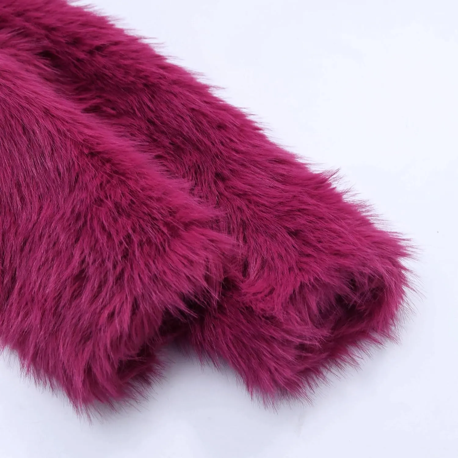 Amazhiyu Women's Faux Fur Cropped Coat Long Sleeve Open Front Winter Jacket
