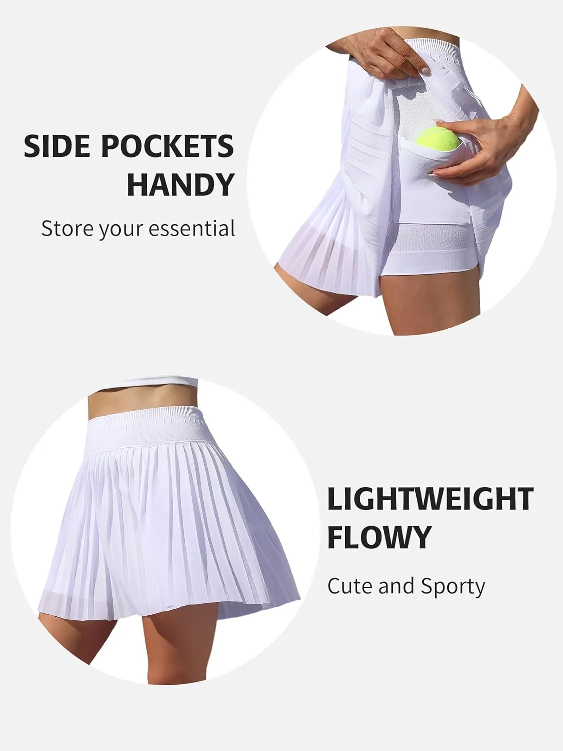 ATTRACO Pleated Tennis Skirts for Women with Shorts High Waisted Golf Athletic Skorts Lightweight Workout Skirts
