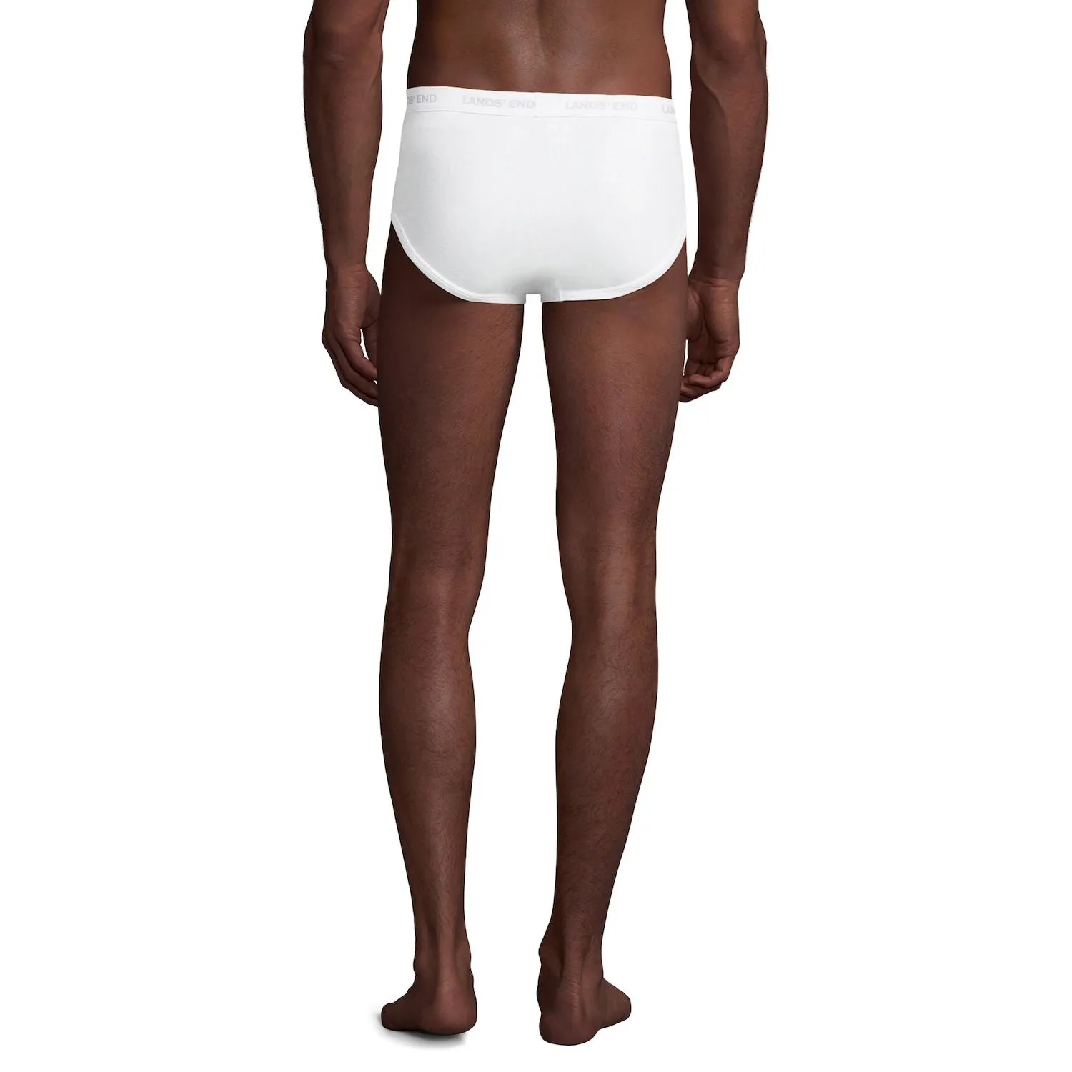 Big & Tall Lands' End Three Piece Briefs Set, White