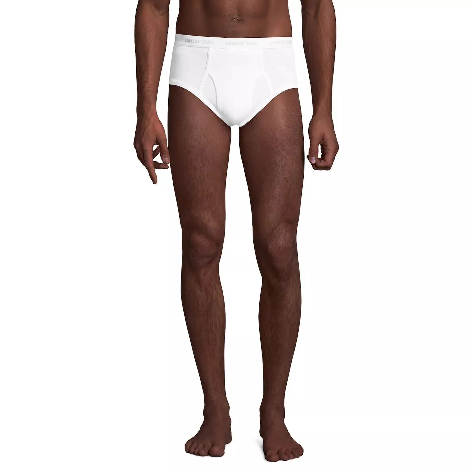 Big & Tall Lands' End Three Piece Briefs Set, White