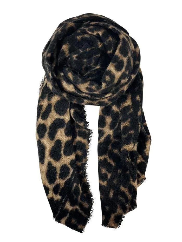 Black Colour T Flavia Scarf Leo Black Brown 208129
