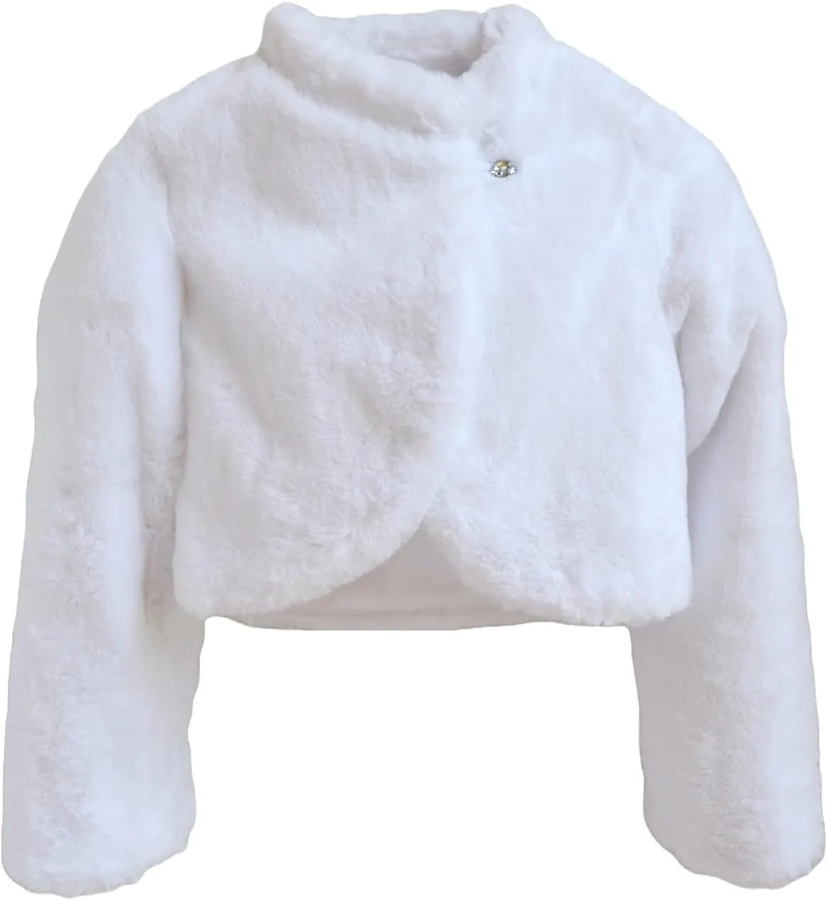Bonnie Jean Girls Size 12M-16 Faux Fur Wrap Shrug Sweater Jacket