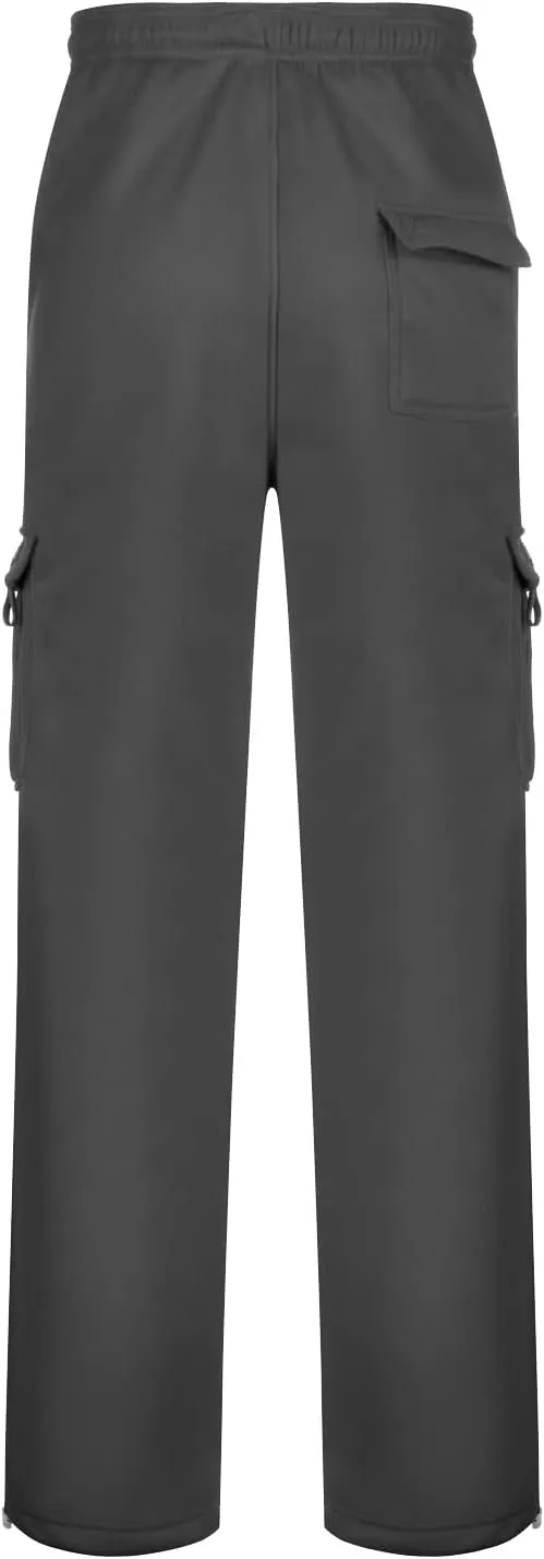 Cargo Sweatpants for Men 2025 Trendy Stretch Elastic Waist Jogger Pants Warm Fleece Pants Cozy Baggy Sports Trousers
