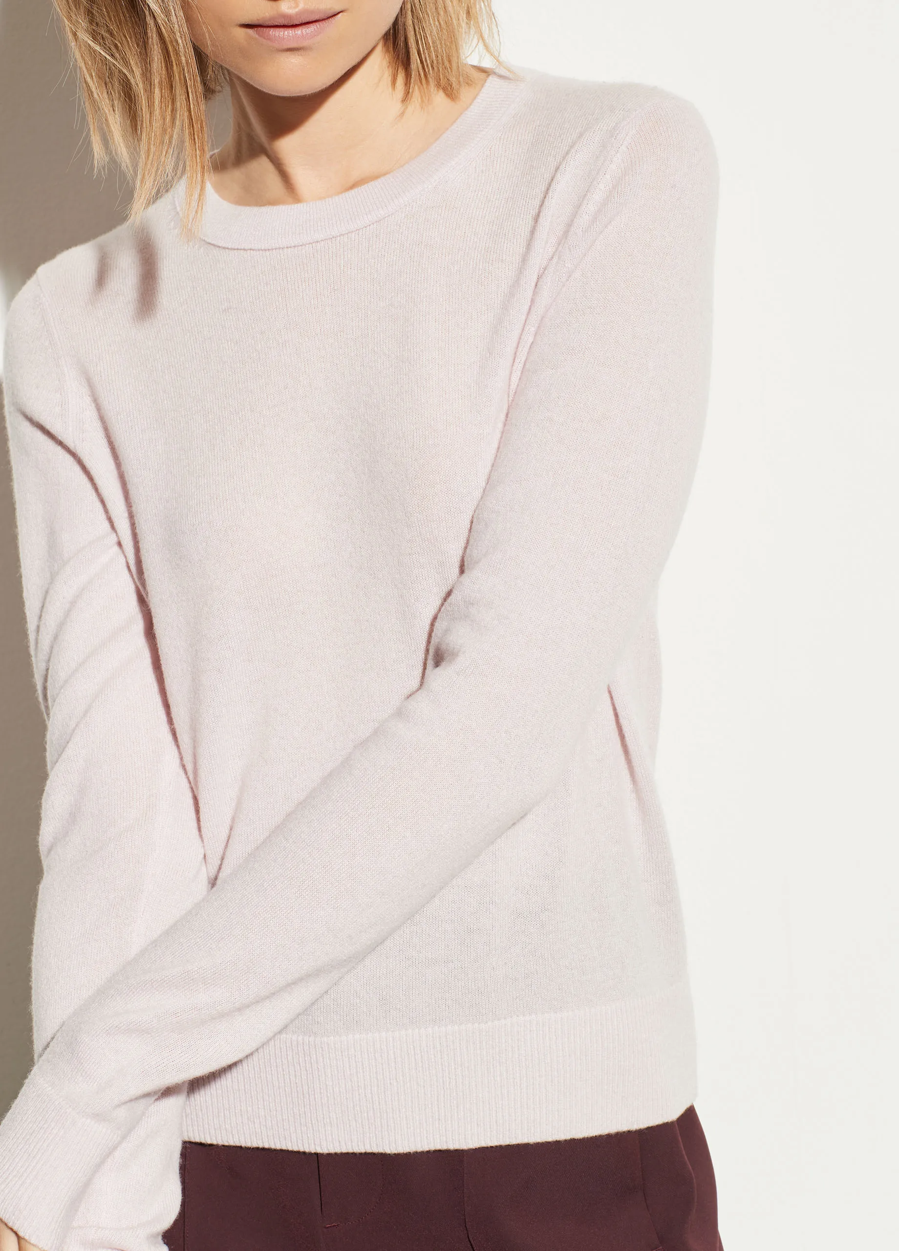 Cashmere Overlay Crew in Rosa Seco