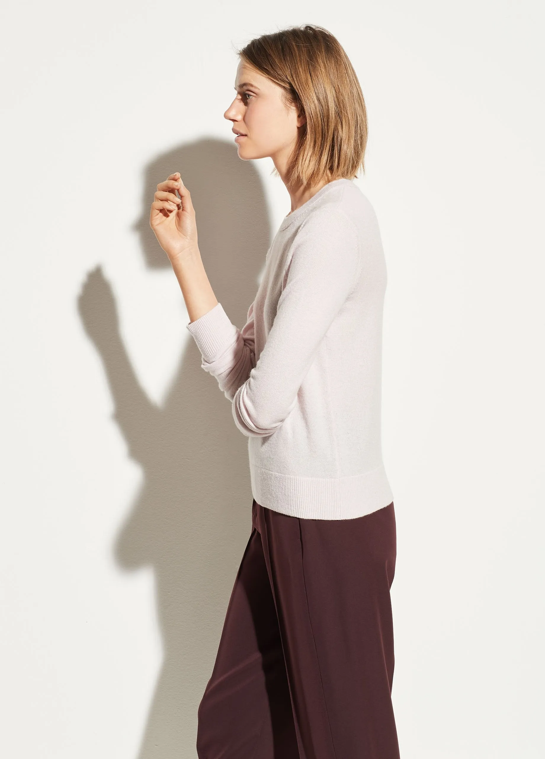 Cashmere Overlay Crew in Rosa Seco