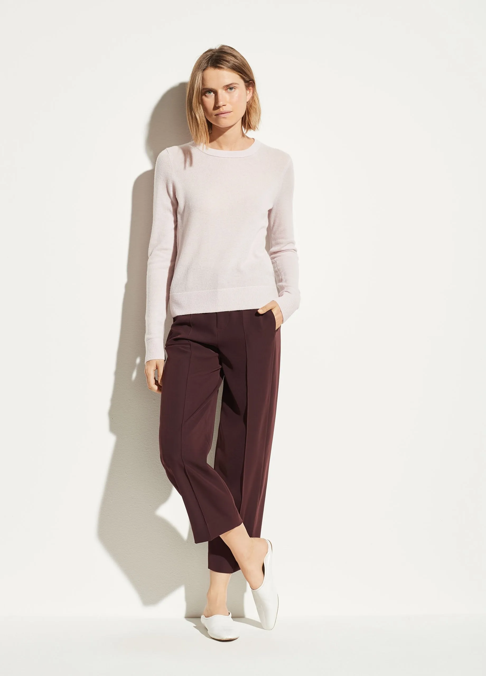Cashmere Overlay Crew in Rosa Seco