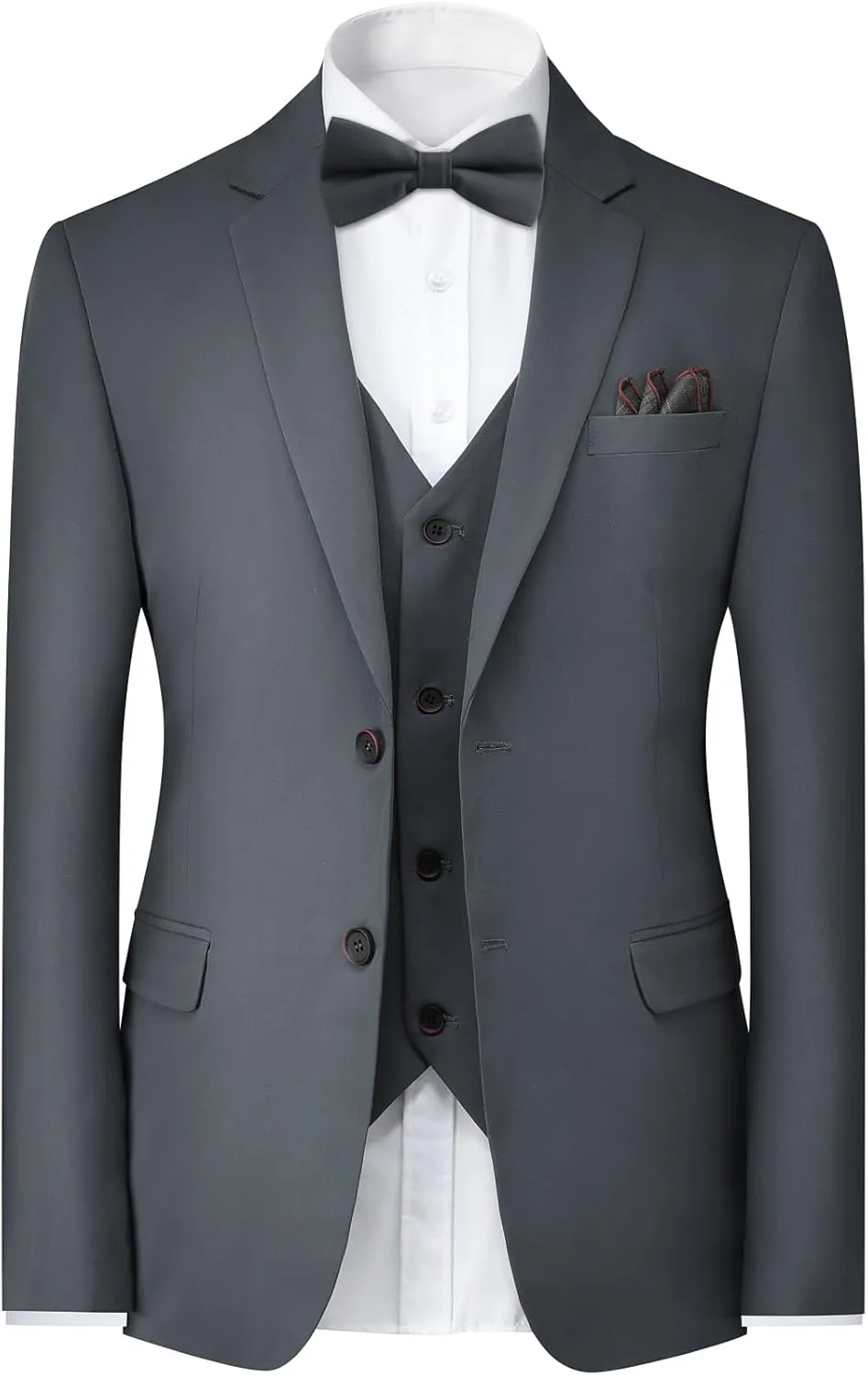 Cloudstyle Mens Stylish 3 Piece Dress Suit Classic Fit Wedding Formal Jacket & Vest & Pants