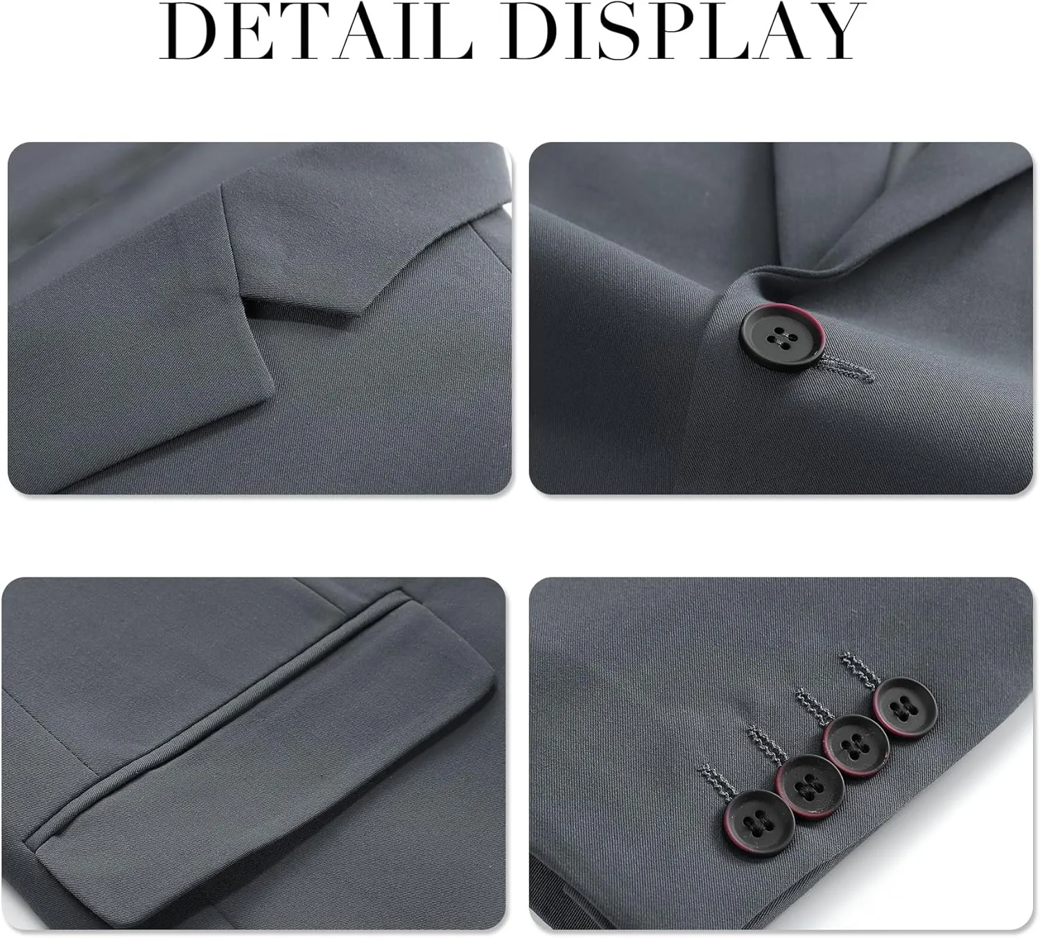 Cloudstyle Mens Stylish 3 Piece Dress Suit Classic Fit Wedding Formal Jacket & Vest & Pants