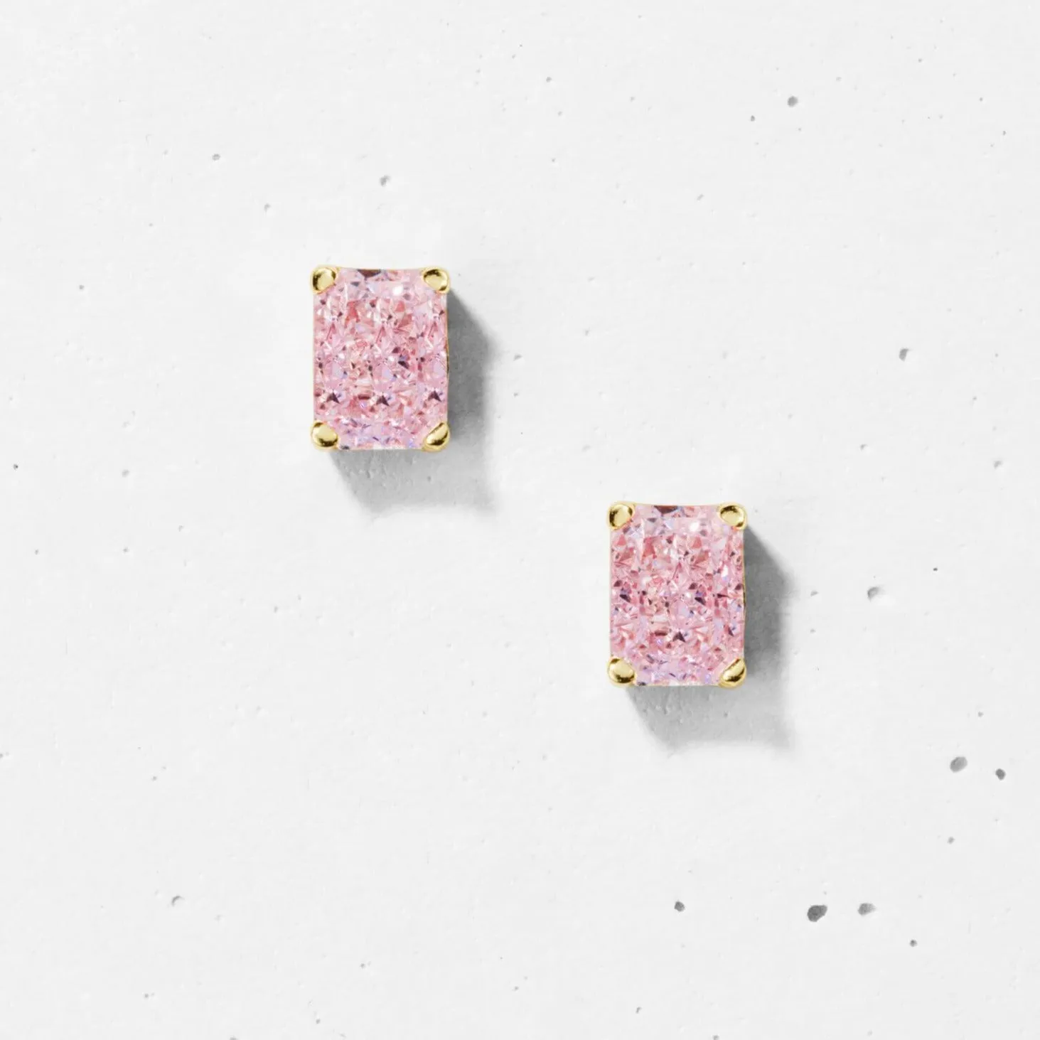 Crushed Ice Rectangular Stud Earrings