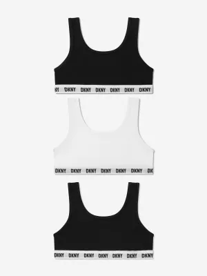 DKNY Girls 3 Pack Sports Bra Set in Black