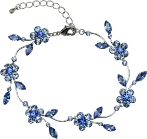 Faship Gorgeous Rhinestone Crystal Floral Necklace Earrings Set