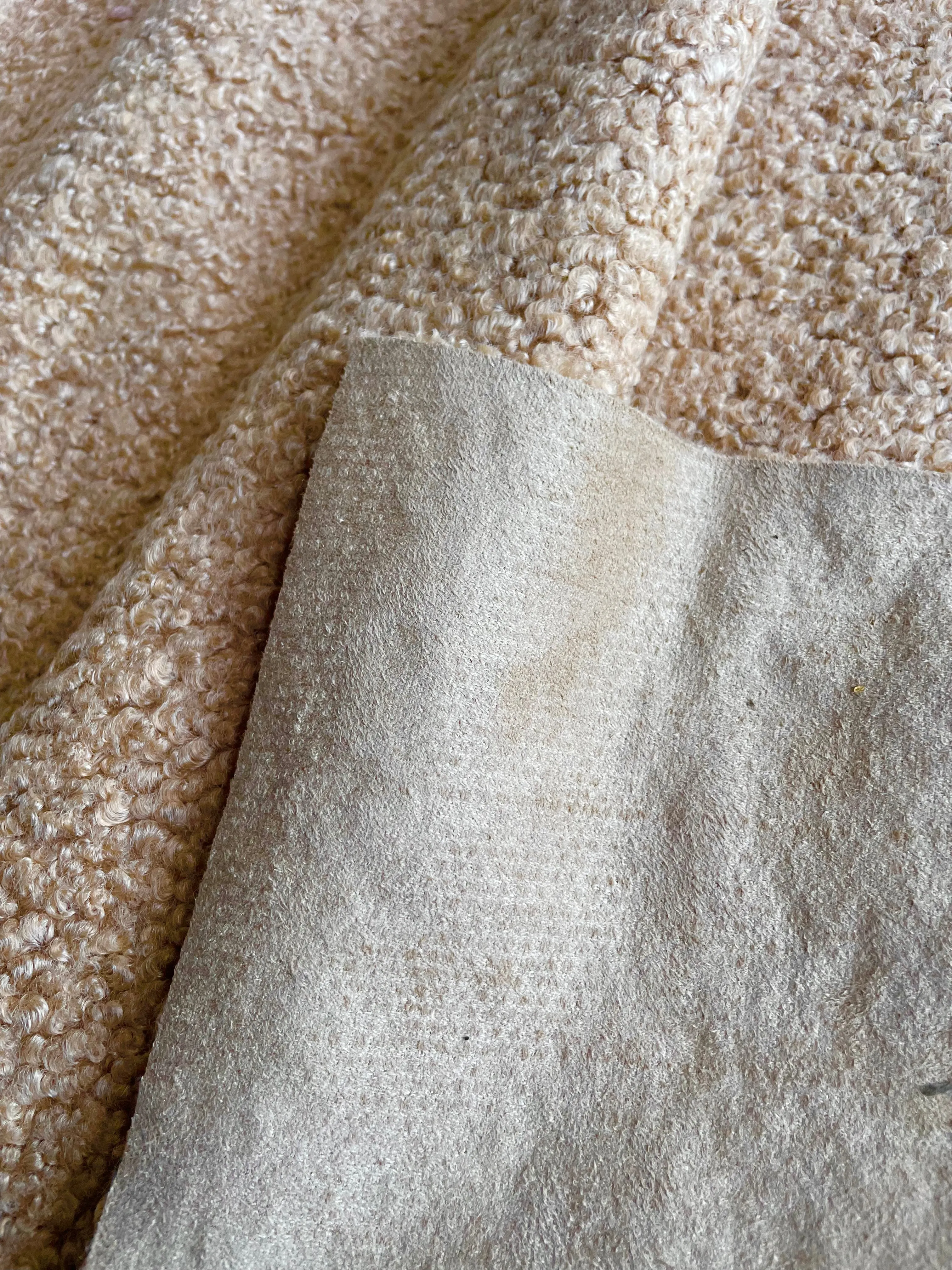 Faux Sherpa Fur Fabric / Blush Poodle Fabric / Home Decor Fabric / Blush Caramel or Ivory Faux Fur Fabric by the Yard