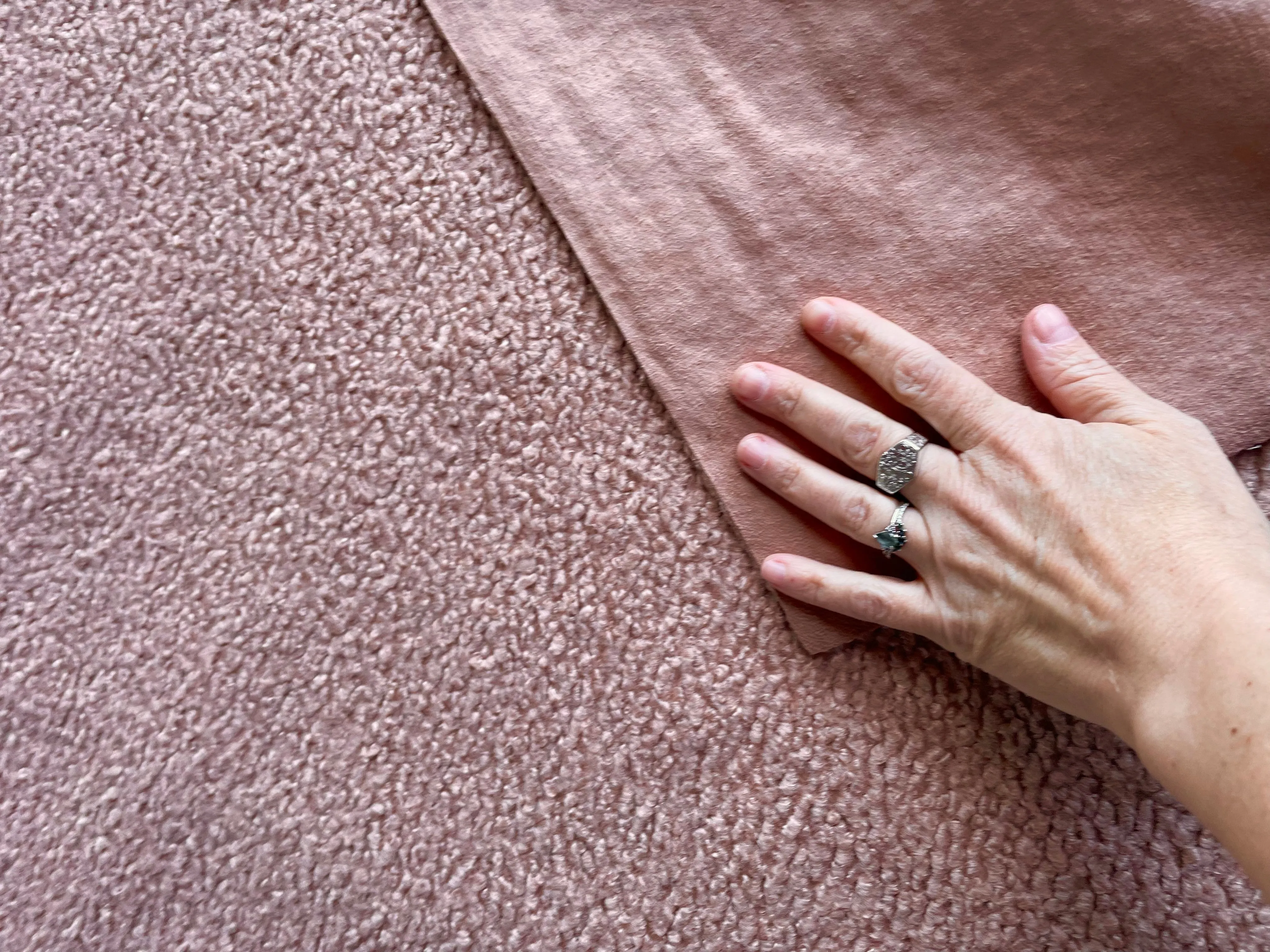 Faux Sherpa Fur Fabric / Blush Poodle Fabric / Home Decor Fabric / Blush Caramel or Ivory Faux Fur Fabric by the Yard