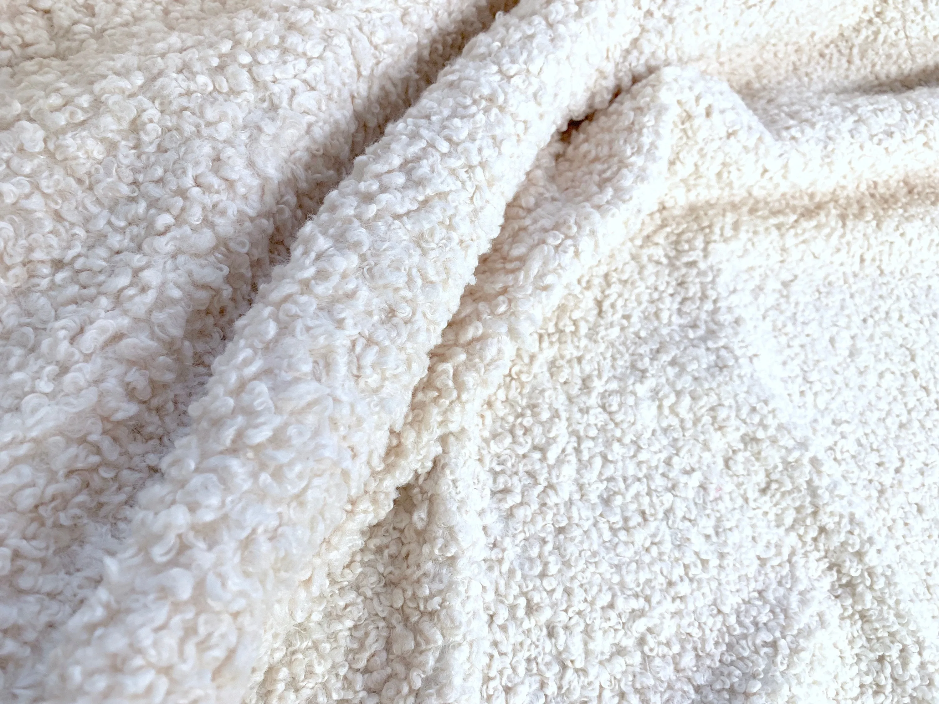 Faux Sherpa Fur Fabric / Blush Poodle Fabric / Home Decor Fabric / Blush Caramel or Ivory Faux Fur Fabric by the Yard