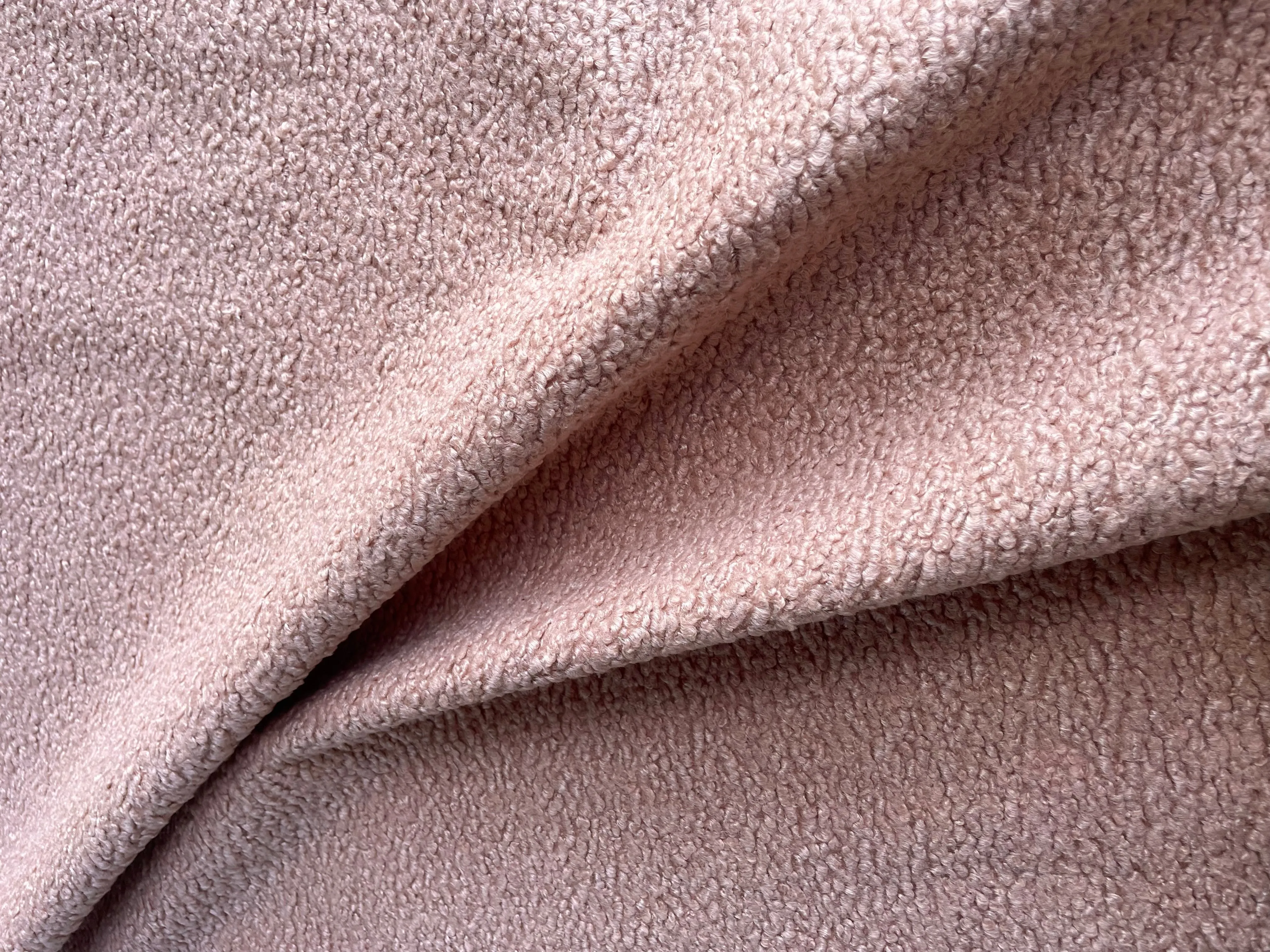 Faux Sherpa Fur Fabric / Blush Poodle Fabric / Home Decor Fabric / Blush Caramel or Ivory Faux Fur Fabric by the Yard