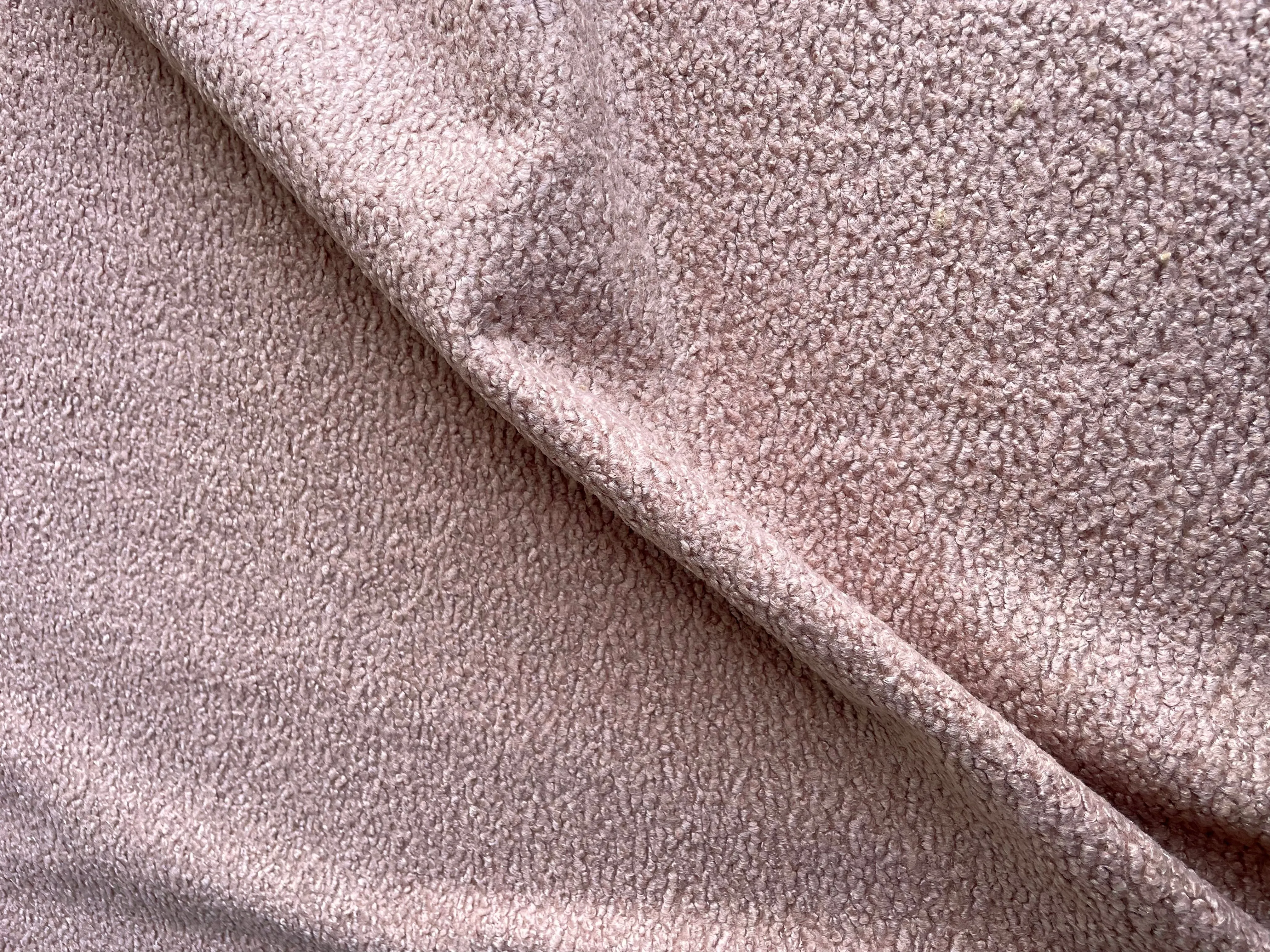 Faux Sherpa Fur Fabric / Blush Poodle Fabric / Home Decor Fabric / Blush Caramel or Ivory Faux Fur Fabric by the Yard