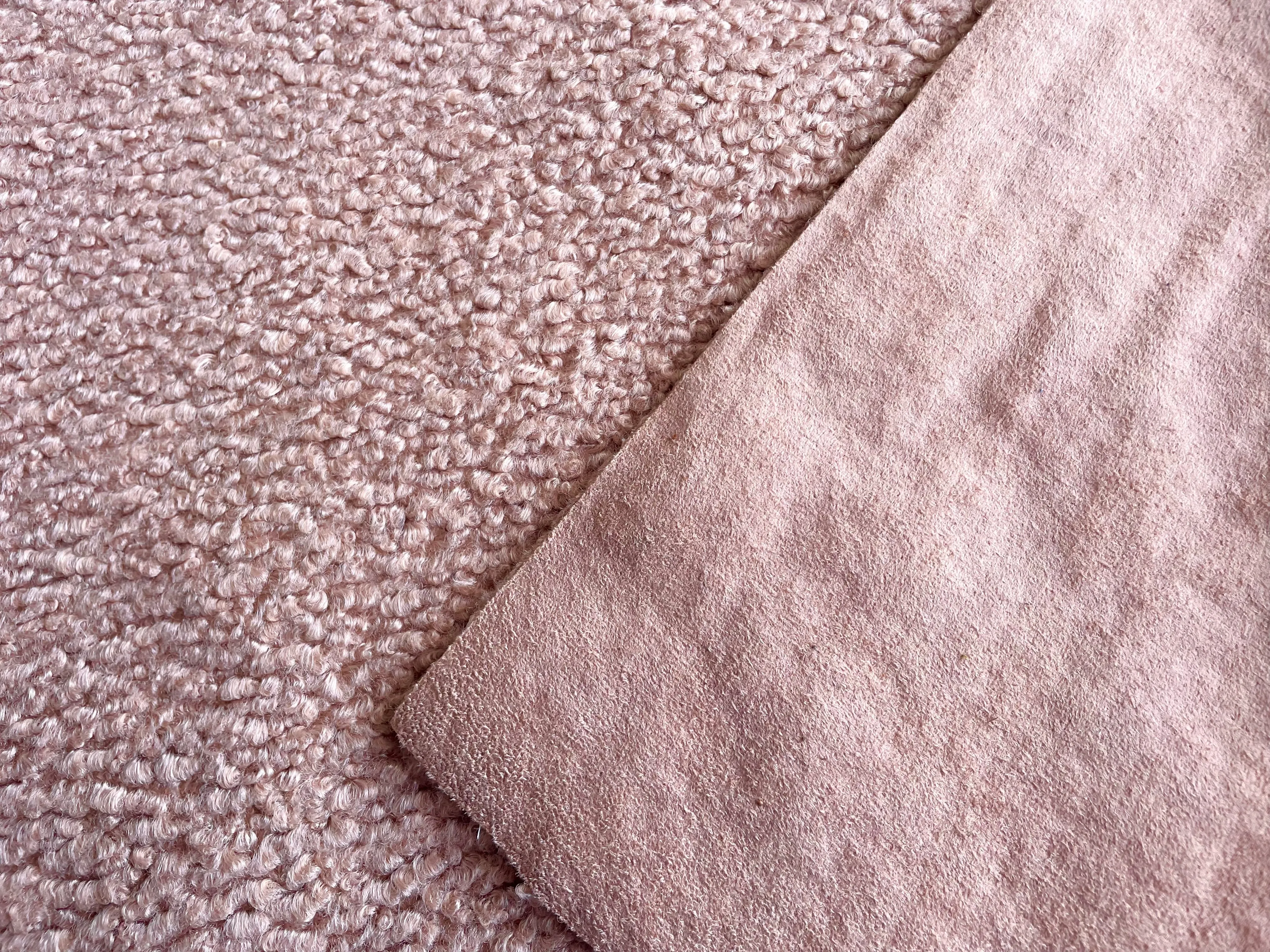 Faux Sherpa Fur Fabric / Blush Poodle Fabric / Home Decor Fabric / Blush Caramel or Ivory Faux Fur Fabric by the Yard