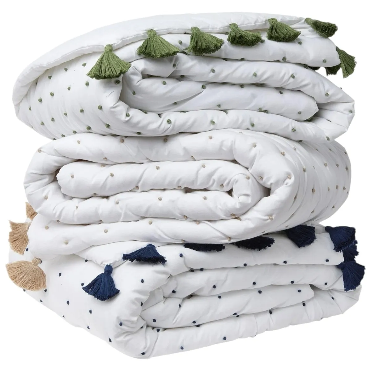French Knot Dark Sage Throw Blanket by John Robshaw