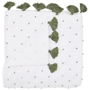 French Knot Dark Sage Throw Blanket by John Robshaw
