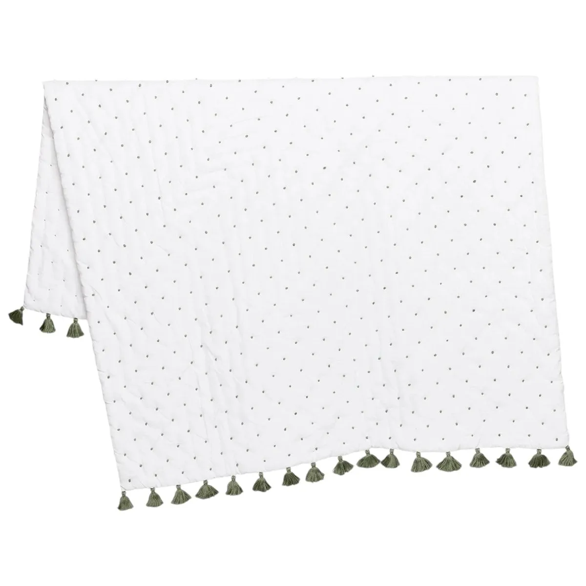 French Knot Dark Sage Throw Blanket by John Robshaw