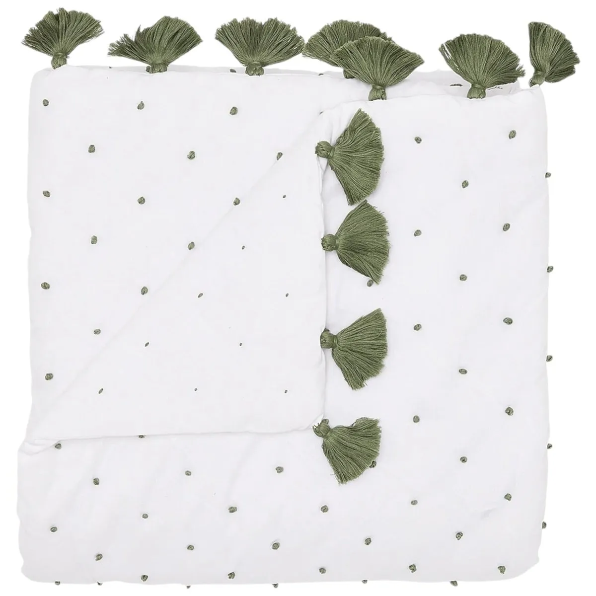 French Knot Dark Sage Throw Blanket by John Robshaw