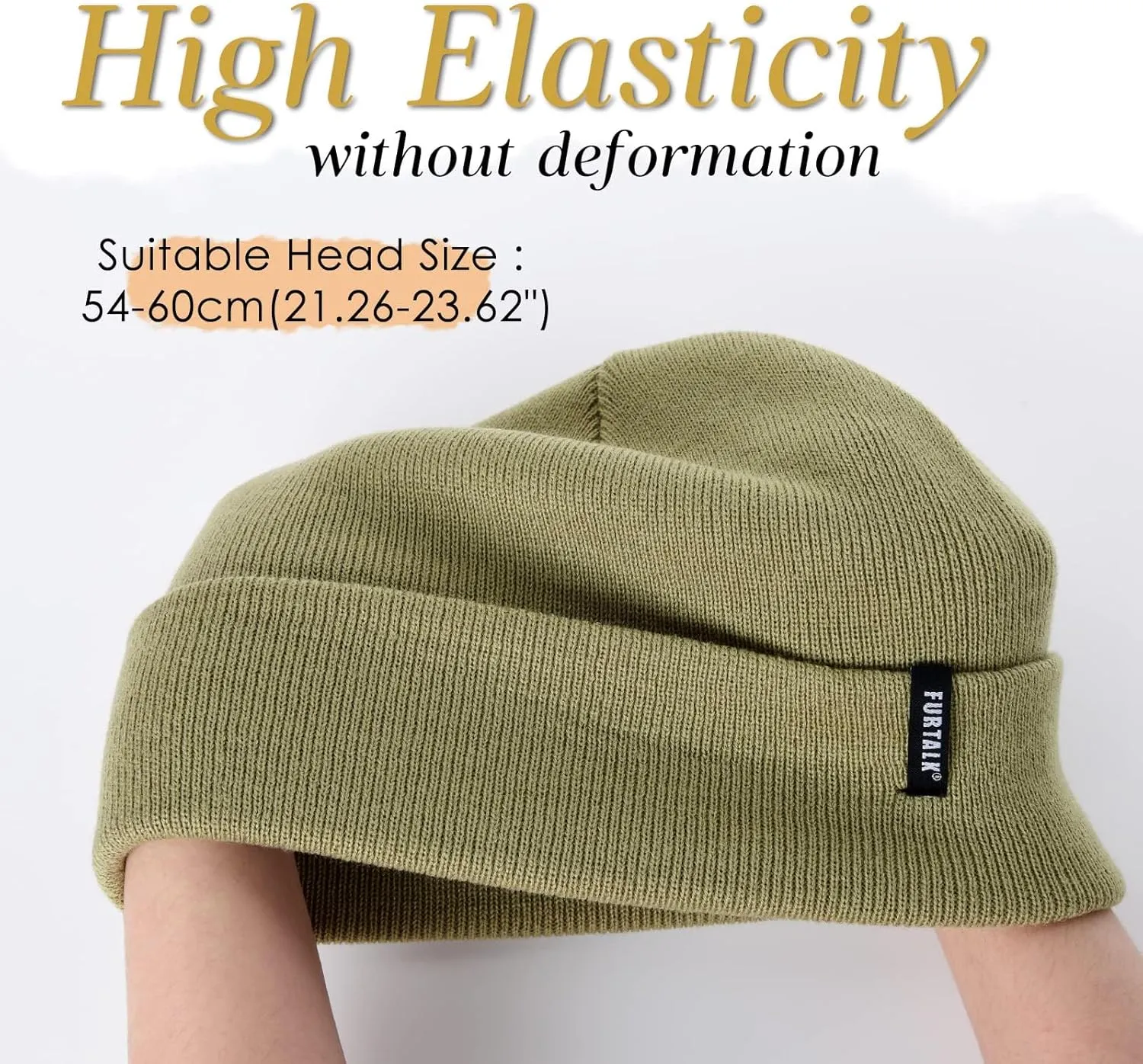 FURTALK Beanie Hat for Men Women Winter Hats for Women Men Soft Warm Unisex Cuffed Beanie Knitted Skull Cap
