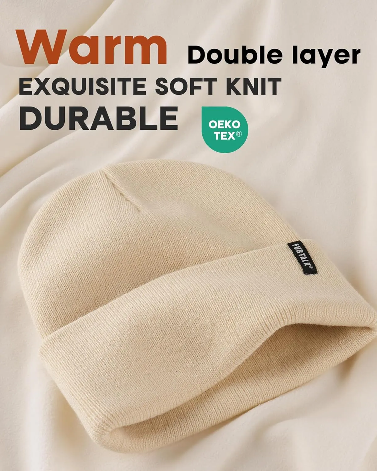 FURTALK Beanie Hat for Men Women Winter Hats for Women Men Soft Warm Unisex Cuffed Beanie Knitted Skull Cap
