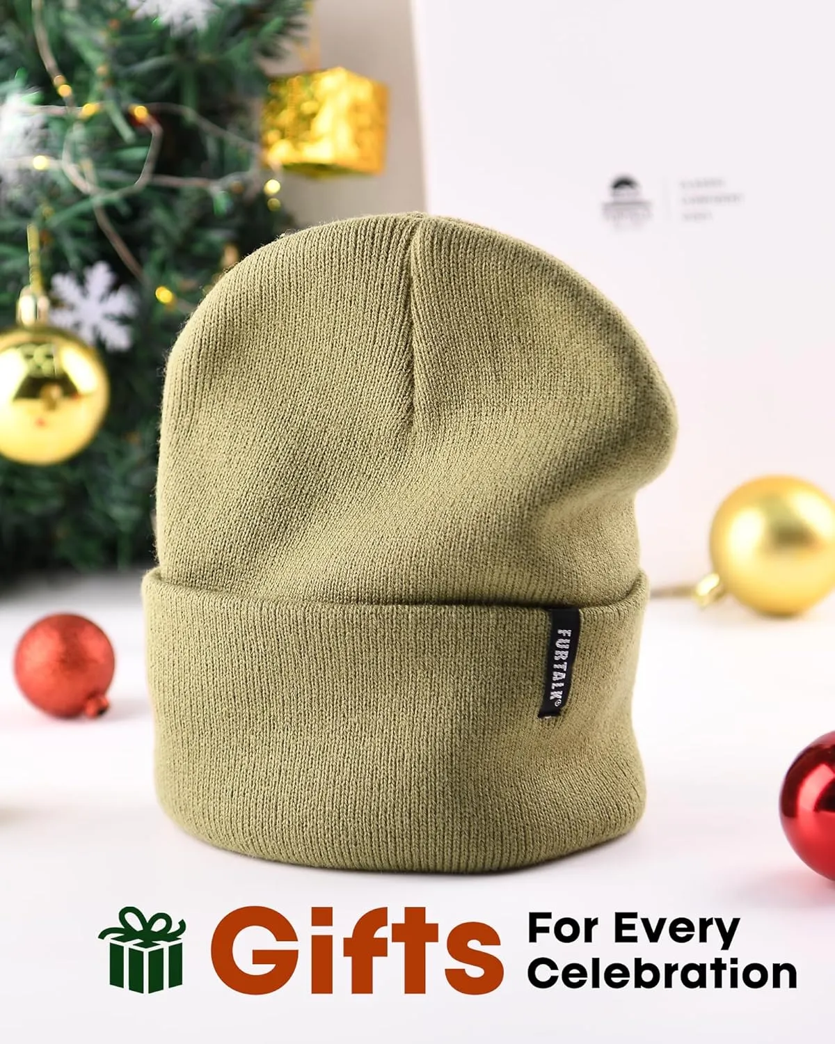 FURTALK Beanie Hat for Men Women Winter Hats for Women Men Soft Warm Unisex Cuffed Beanie Knitted Skull Cap