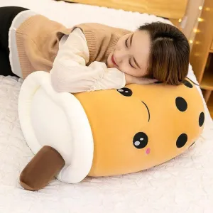 Giant Boba Plush 50cm 70cm XL Bubble Tea Milk Tea Large Boba Stuffed Pillow Plush