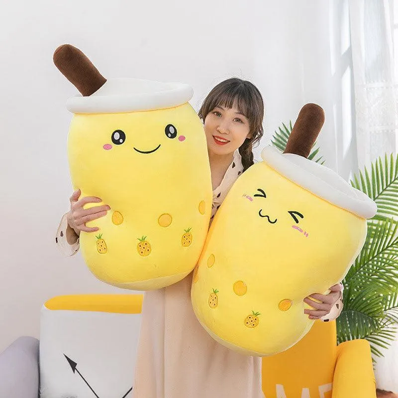 Giant Boba Plush 50cm 70cm XL Bubble Tea Milk Tea Large Boba Stuffed Pillow Plush