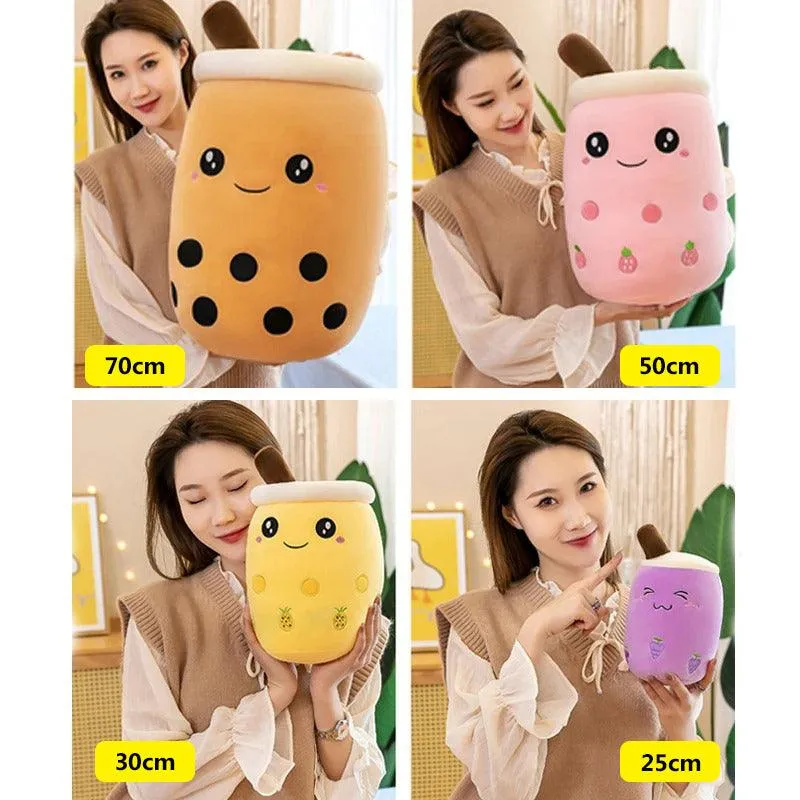 Giant Boba Plush 50cm 70cm XL Bubble Tea Milk Tea Large Boba Stuffed Pillow Plush