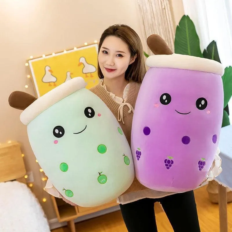Giant Boba Plush 50cm 70cm XL Bubble Tea Milk Tea Large Boba Stuffed Pillow Plush