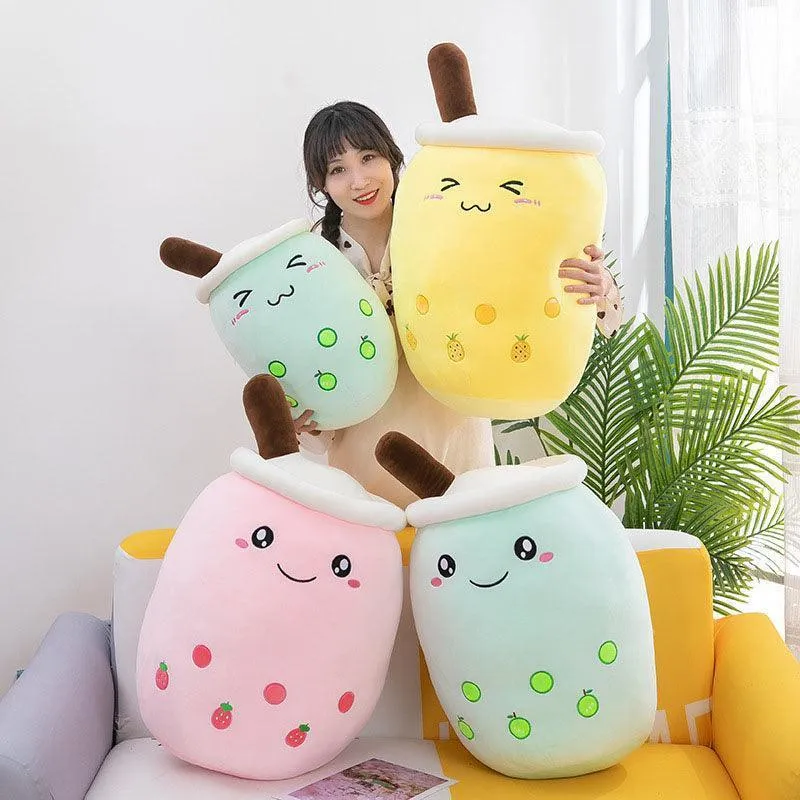 Giant Boba Plush 50cm 70cm XL Bubble Tea Milk Tea Large Boba Stuffed Pillow Plush