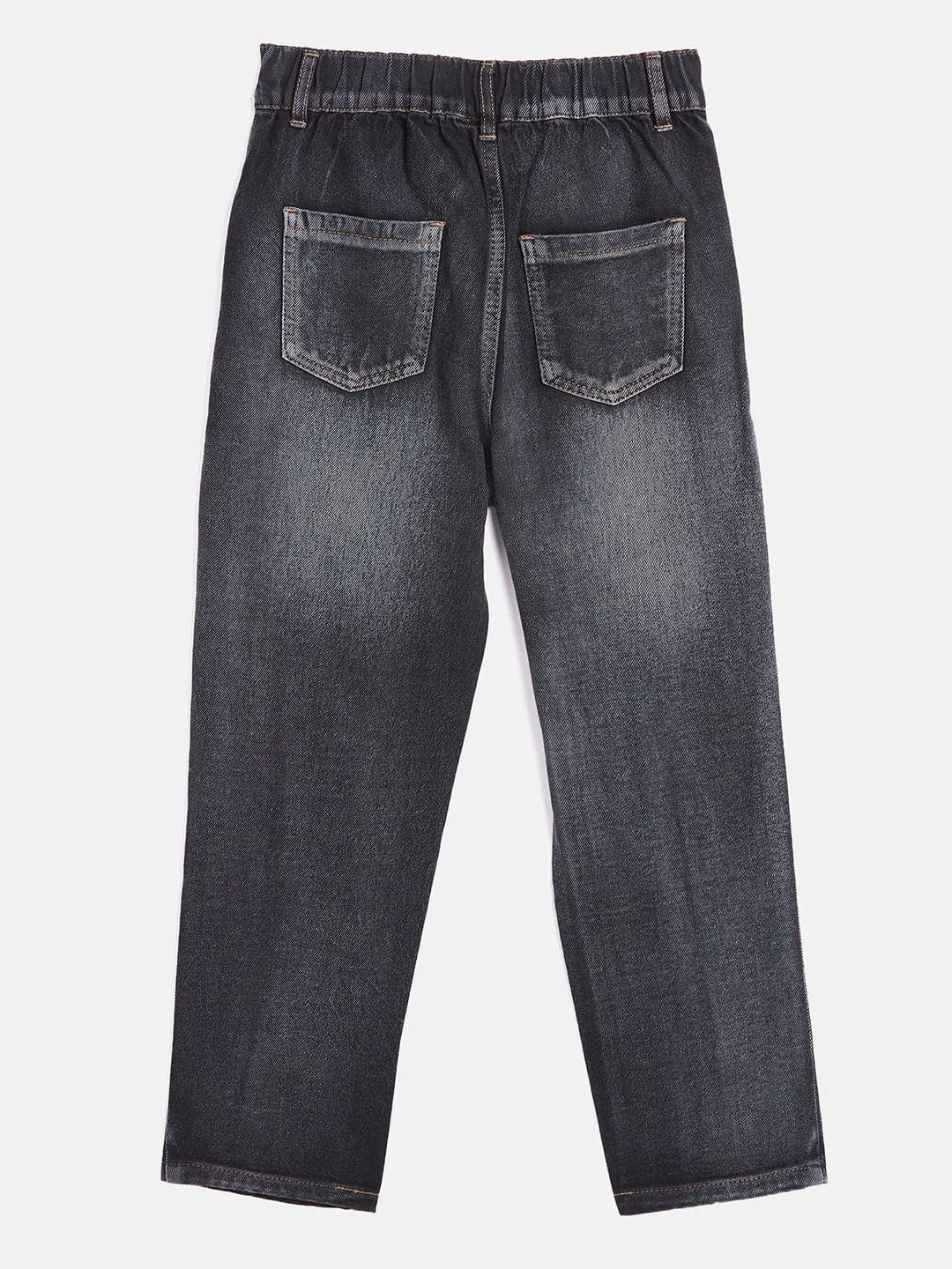 Girls Black Pearl Studs Jeans - Lyush Kids