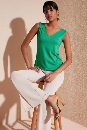 Lela Thick Strap V-Neck Blouse