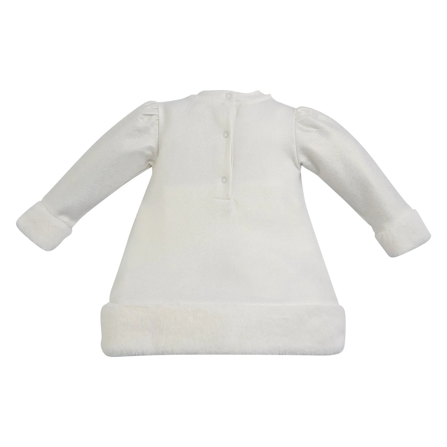 Little A - White fur trimmed star dress, Fallon