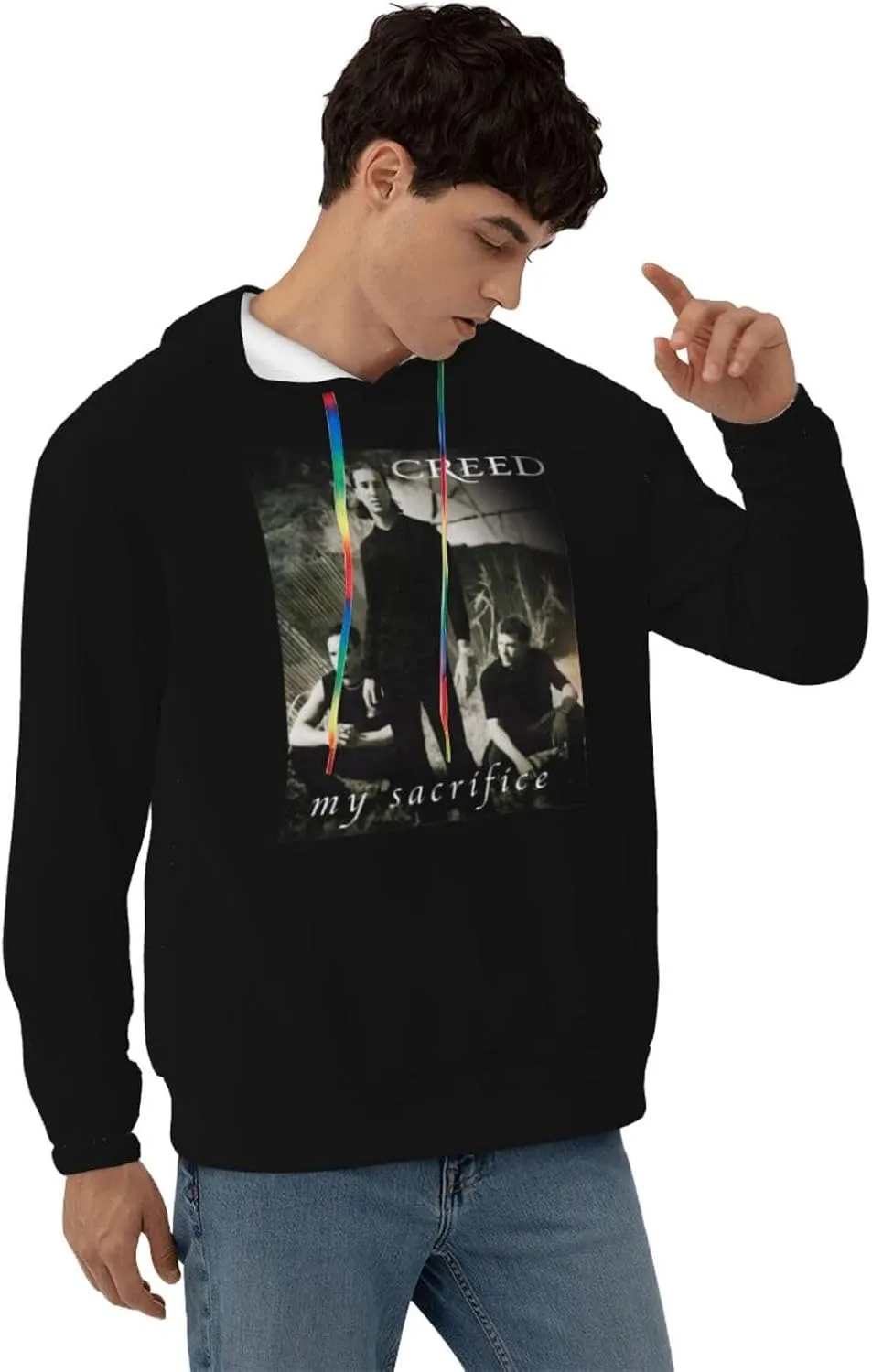 Men'S Graphic Polyester Pullover Shirt With Pocket Stylish Sweatshirt Breathable Jumper