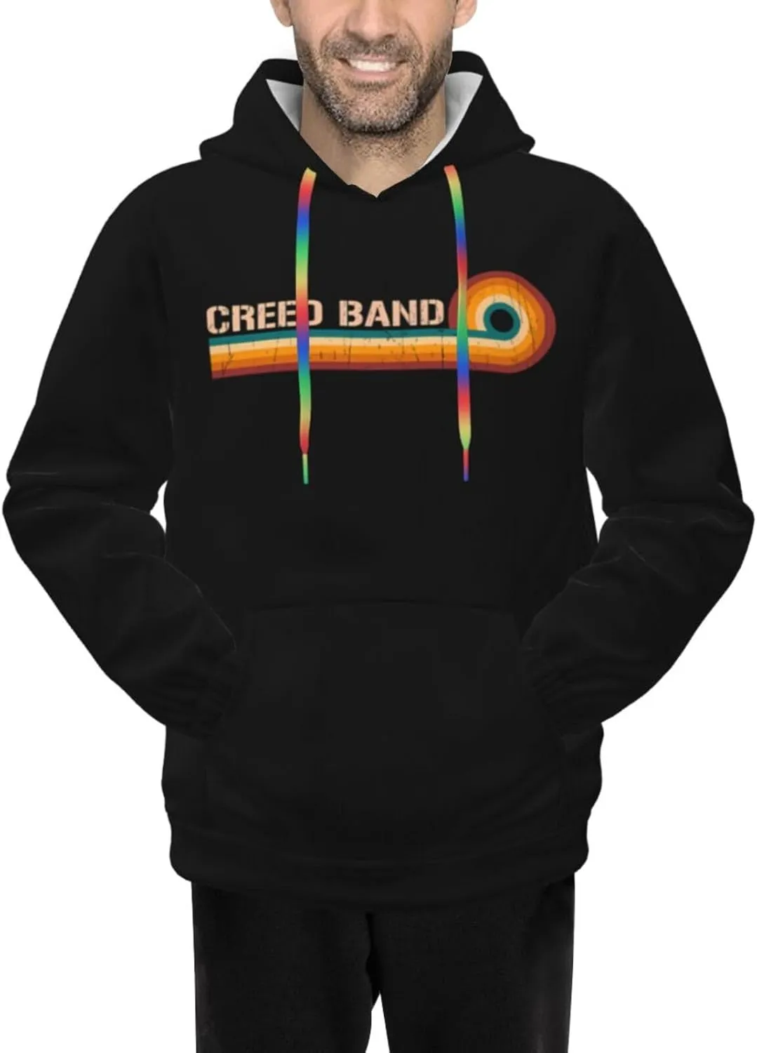 Men'S Graphic Polyester Pullover Shirt With Pocket Stylish Sweatshirt Breathable Jumper