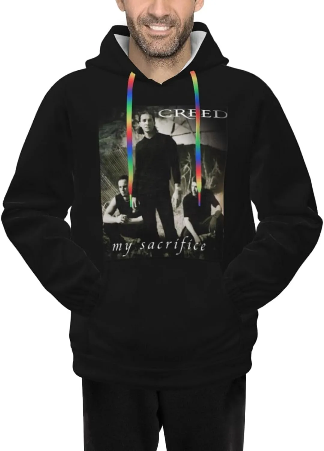 Men'S Graphic Polyester Pullover Shirt With Pocket Stylish Sweatshirt Breathable Jumper